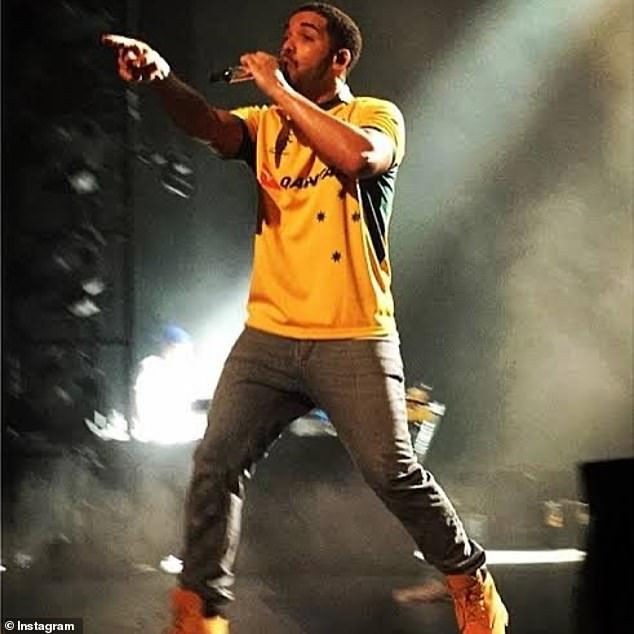 Drake stirred up nostalgia amongst his fans by sharing this photo from one of his previous Australian tours, where he's performing in the green and gold