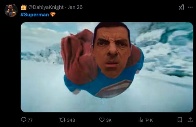 Someone else put Mr. Bean's face on Superman