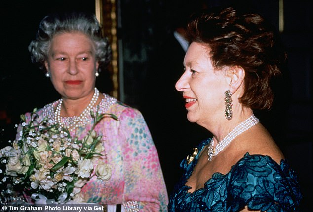 Queen Elizabeth II and Princess Margaret attend a charity concert at St James's Palace wearing beautiful pearl necklaces