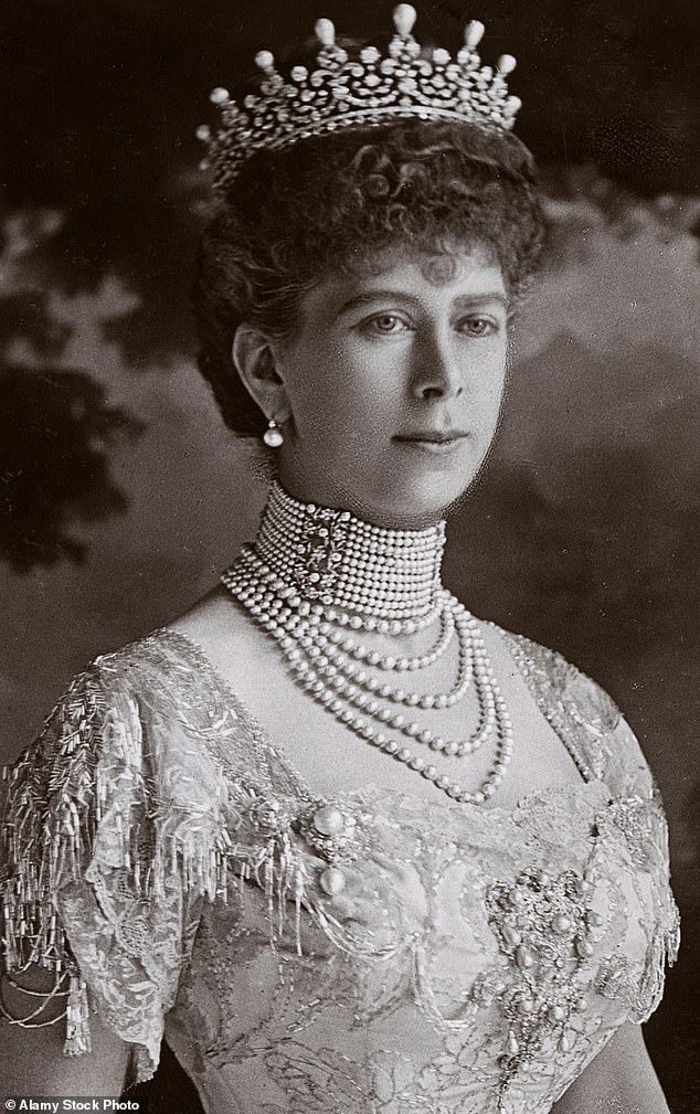 Queen Mary, the wife of King George V, would frequently drape herself from head to toe in pearls