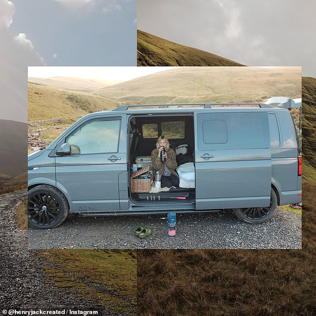 Meanwhile Henry took to his photography Instagram account back in October to share a picture of model Mia in a van as they enjoyed a camping trip in rural Wales together