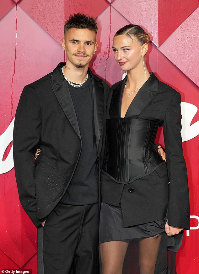 Romeo Beckham and model Mia split up in February of last year after an argument, it was reported (Seen in December 2023)