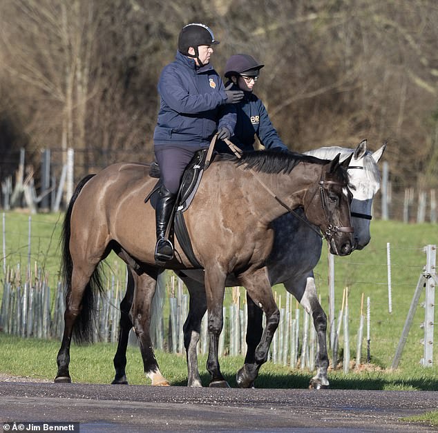 The King's brother appeared pensive as he rode around the Great Park, joined by a groom who regularly accompanies him on rides