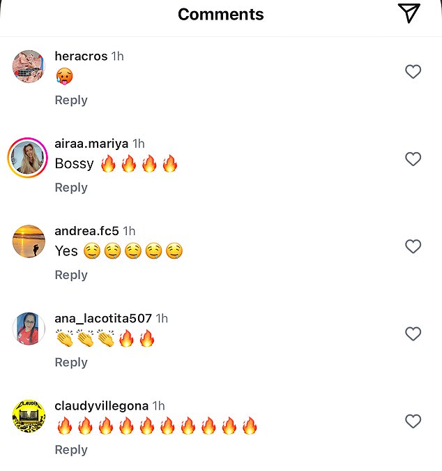 Others showed their approval by sharing a string of flame, clapping and drooling emojis underneath the post