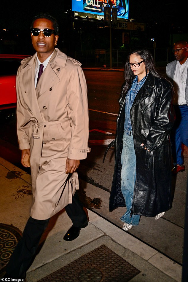 Rihanna made a shock appearance in court Wednesday to support her boyfriend A$AP Rocky as he faces up to 24 years in prison (seen together on Tuesday night in Los Angeles)