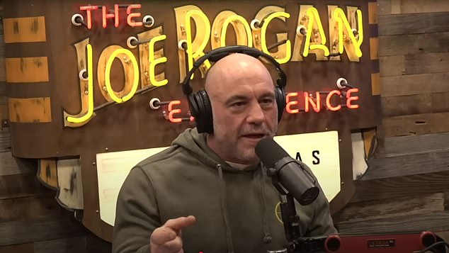 Democratic nominee, Vice President Kamala Harris, never sat down with popular podcaster Joe Rogan (pictured) - but it wasn't for lack of trying