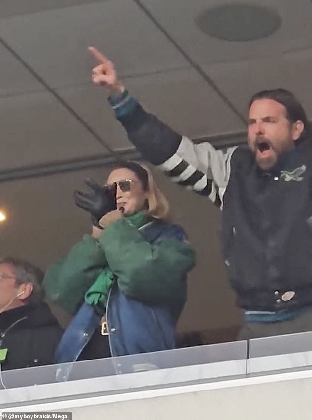 Cooper and Hadid were in attendance at a January 19 playoff game from a box at Lincoln Financial Field in Philadelphia