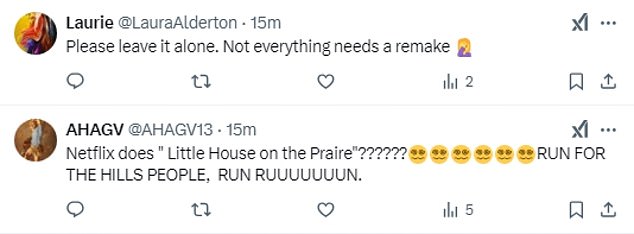 Others begged the streamer not to touch Little House on the Prairie as they stressed they didn't want to see a 'politically correct' version of the show