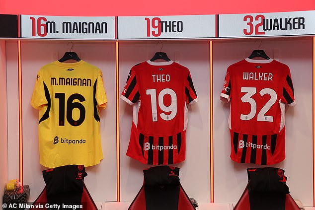 Walker's shirt has also been spotted in AC Milan's dressing room hinting that the player might make his debut for the Serie A team tonight