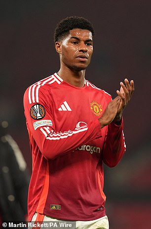 Rashford pictured after United's Carabao Cup defeat against Tottenham on December 19, 2024