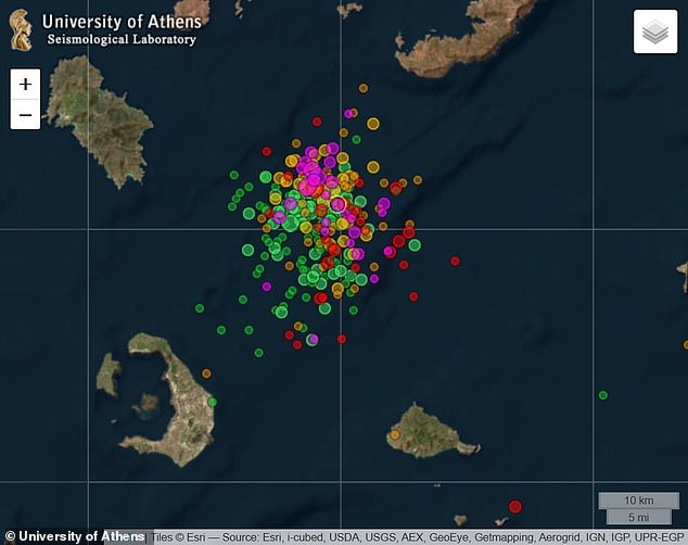 The bigger concern is that the swarm of volcanoes, as shown on this map, could escalate into a larger seismic event. During the 1950s a magnitude 7.7 earthquake in a similar area triggered a devastating tsunami