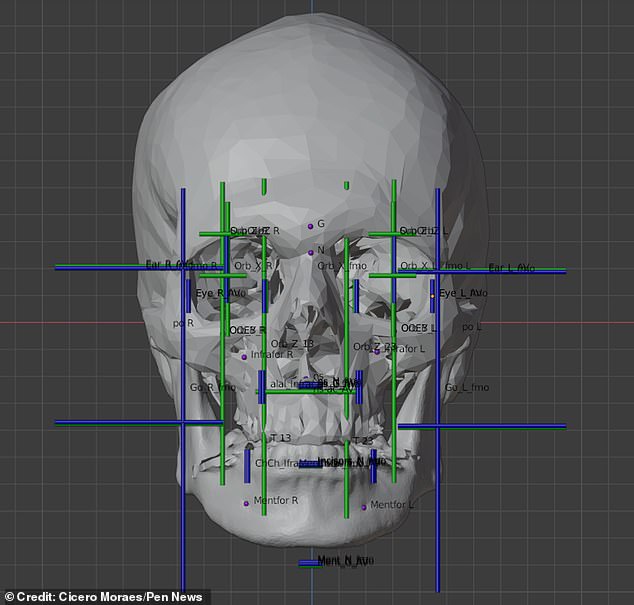 Photo shows the reconstructed skull of the saint, who died in 1274