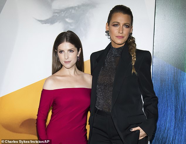 Frantic plans are said to be in the works to get Lively ready for the premiere on March 7 at SXSW Film and TV Festival in Austin, Texas, with her costar Anna Kendrick reluctant to promote the movie (pictured together in 2018)