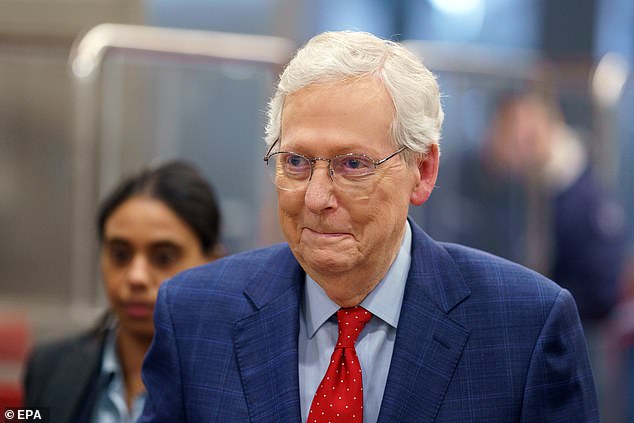 Senator Mitch McConnell, 82, fell down the marble Senate staircase Wednesday after voting for HUD Secretary Scott Turner