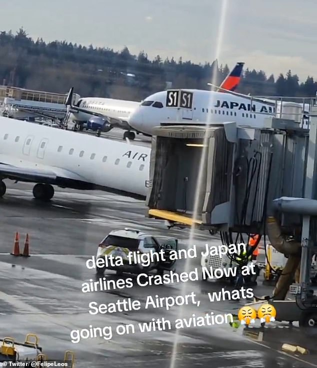 Seattle Airport confirmed the collision, saying that both airlines were working on getting passengers and crew safety off the affected crafts