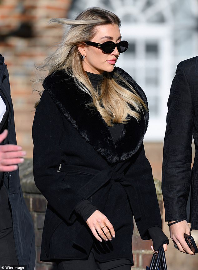 Cassidy is pictured attending late boyfriend Payne's funeral in Amersham on November 20