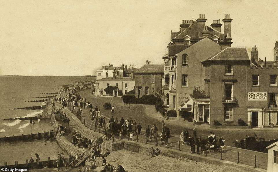 Bognor Regis's seafront is pictured here in around 1900. The Royal Hotel seen on the right of the image has now been converted into flats