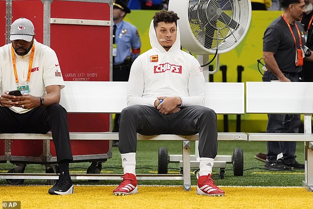 Mahomes takes a moment to survey the scenes around him after arriving at the stadium