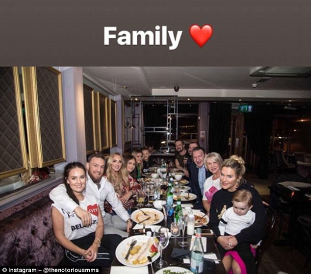 His series of posts on his Instagram story concluded with a group family photo at a restaurant