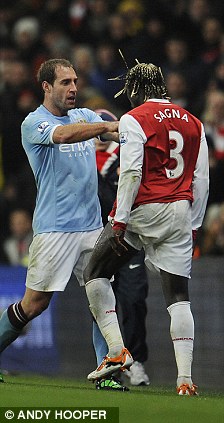 Take that: Zabaleta pushes Sagna