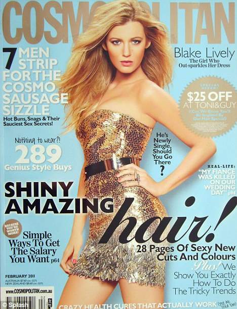 Cover girl: Blake Lively admits she doesn't like nights out in the Australian edition of Cosmopolitan magazine