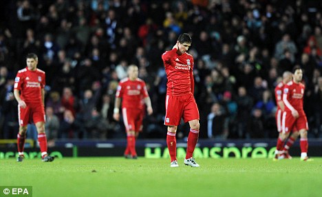 Down in the dumps: Liverpool were soundly beaten by Blackburn on Wednesda