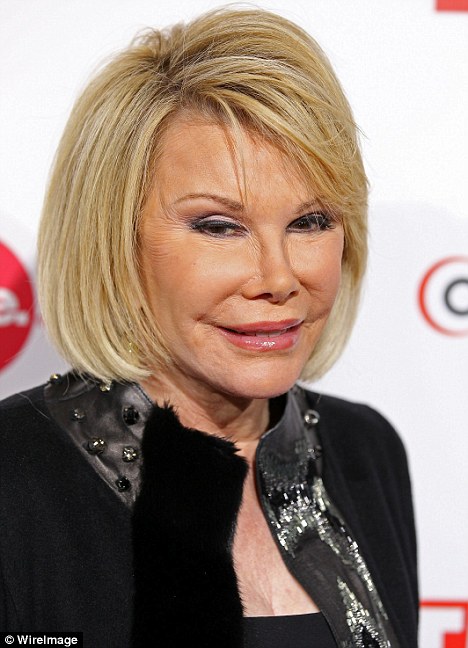 New look: Joan Rivers shows off a sleek new hair style at the Comcast Cocktail Reception last night