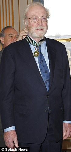 Honour: Sir Michael Caine became a Commander of the Order of Arts and Letters in Paris today