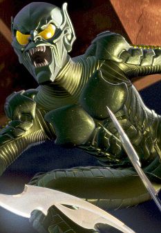 Care home abuse: Pair used Green Goblin puppet. He is an evil character from the Spiderman comics