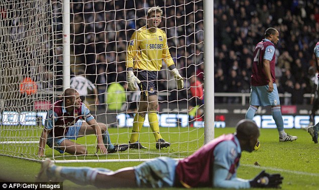 Sinking feeling: West Ham hit rock-bottom in the table after being thumped by Newcastle