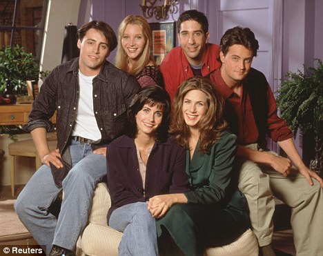 Friends: (clockwise from L)  Matt Le Blanc as Joey,  Lisa Kudrow as Pheobe, David Schwimmer as Ross, Matthew Perry as Chandler, Jennifer Aniston as Rachel, and Courteney Cox Arquette as Monica