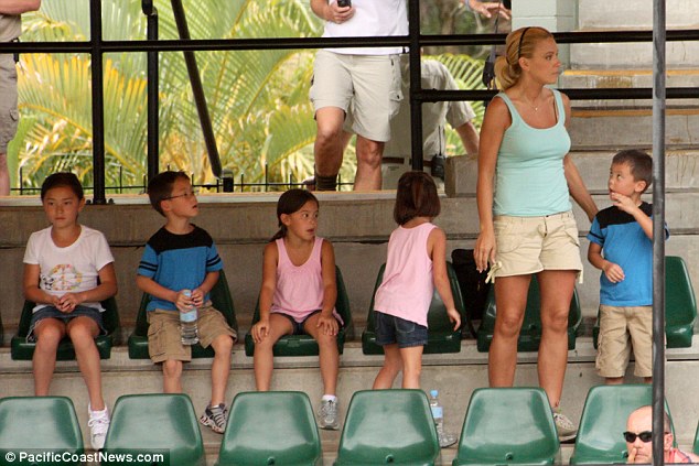 Family outing: Kate has taken her brood Down Under to film episodes for her TLC reality TV show