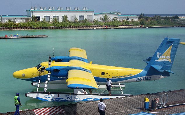 Floating plane, Maldives