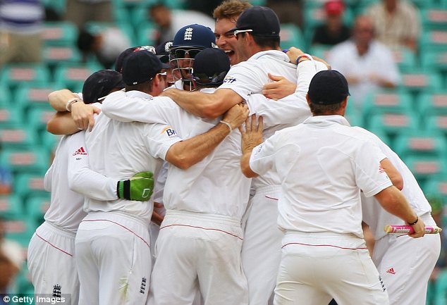 Glory boys: The England team celebrate their win