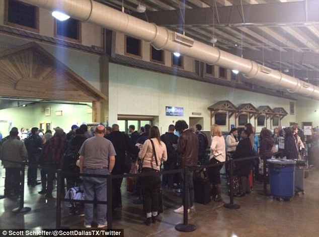 Delay: After a five hour delay, passengers were bussed to the correct airport and re-boarded the plane to continue their journey