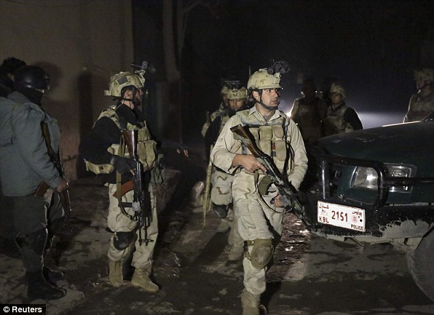 Operation: Afghan security forces arrive at the scene of the explosion in the capital, Kabul