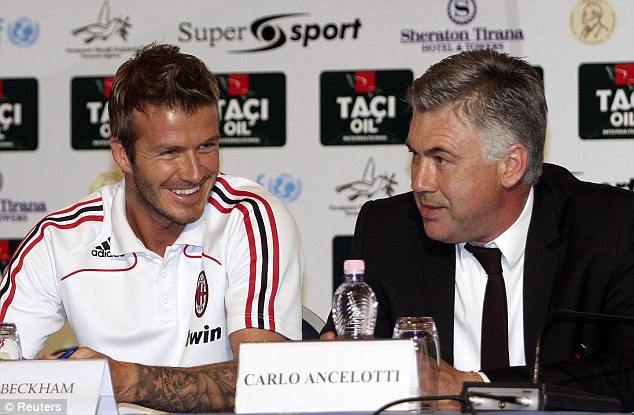 Say again? David Beckham had trouble understanding Carlo Ancelotti at AC Milan