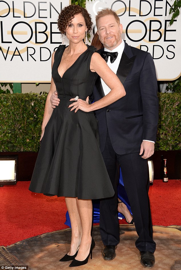 Golden couple: Minnie Driver attends the Globes with rumoured beau Ryan Kavanaugh