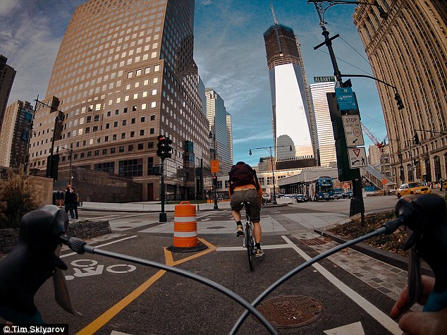 Freedom: The emerging Freedom Tower - from the seat of a bicycle