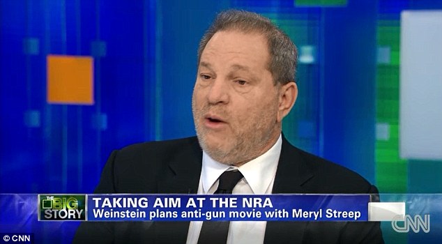 Big change: Hollywood heavyweight Harvey Weinstein, who has produced such bloody films as Pulp Fiction and Gangs of New York, announced on the Piers Morgan Show that he will stay away from excessively violent projects