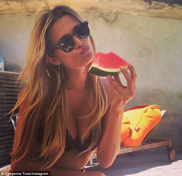 Now THERE is an advert for watermelon: Cheyenne Tozzi's recent posts on Instagram have been literally sizzling. This one was posted on January 15 with no caption. What more can one say?