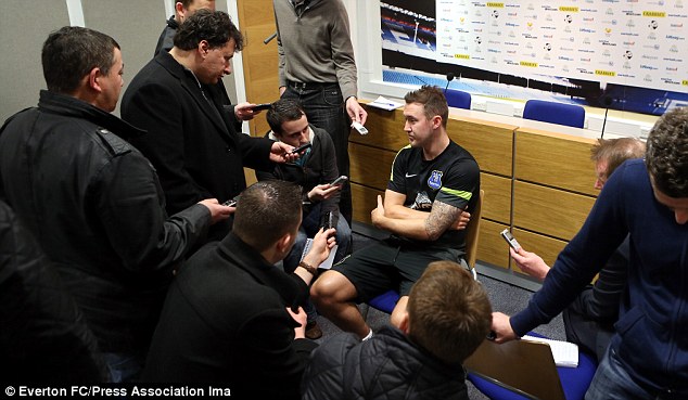 The centre of attention: McGeady fields questions from assembled media