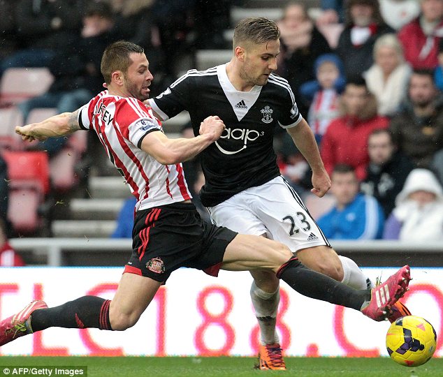 Luke out: Southampton defender Shaw (right) is also on United's radar