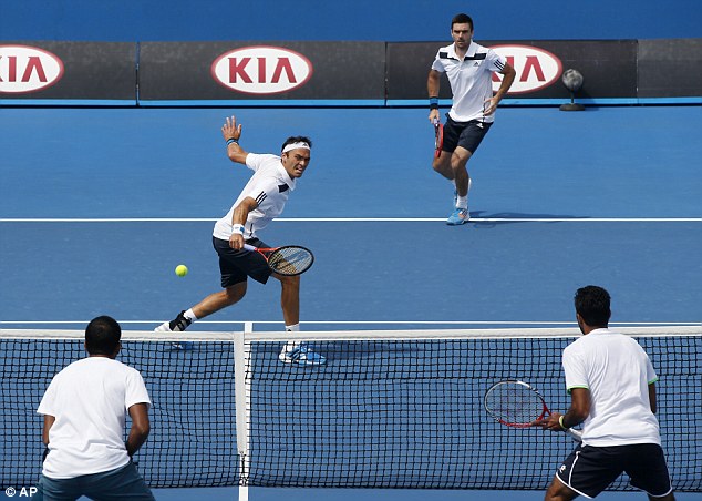 Decider: The Brit pair took the first set before the No 7 seeds levelled it up at one set apiece