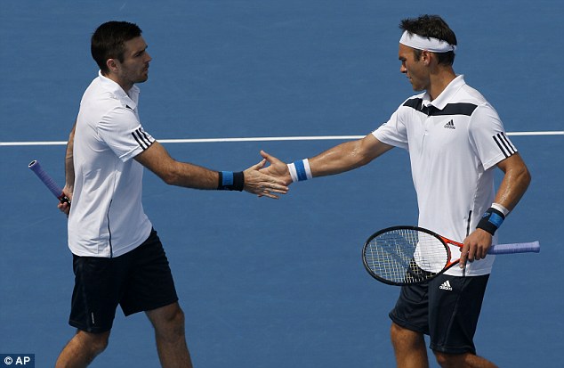 Teammates: Hutchins (right) and Fleming will hope to team up again in the Davis Cup tie with the United States