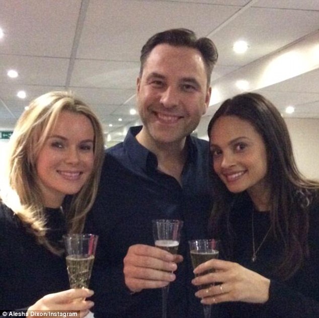 Here's to us! The reunited judges enjoy some champagne in the airport