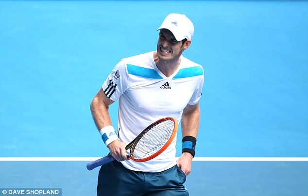 Going into round four: Andy Murray shows his emotion as he beats Feliciano Lopez in straight sets