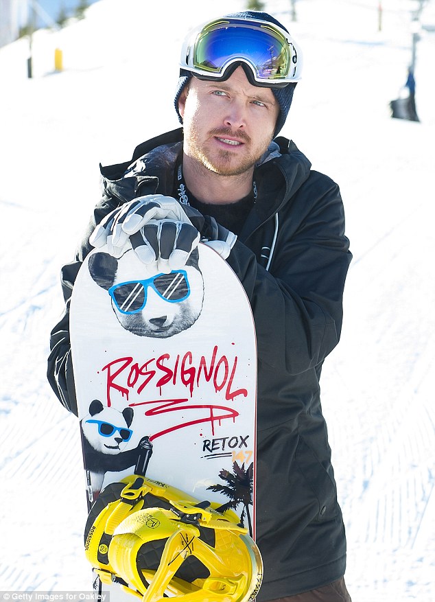 Hitting the slopes: Earlier that day the actor got some snowboarding in