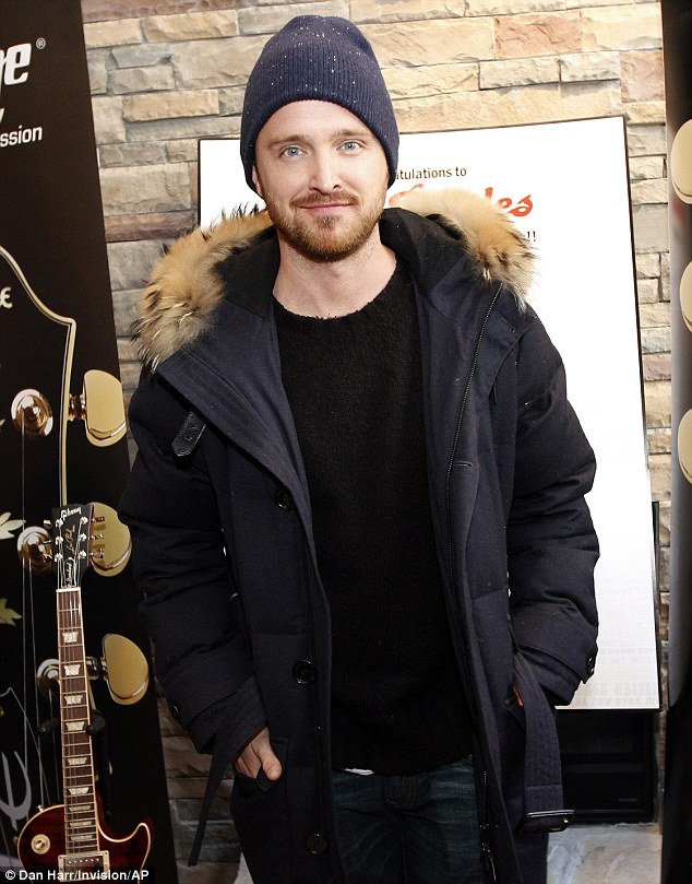 Pulling double duty: Aaron Paul hit up the Collective Cabin in Park City, Utah, on Wednesday after attending the premiere for Hellion at the Sundance Film Festival