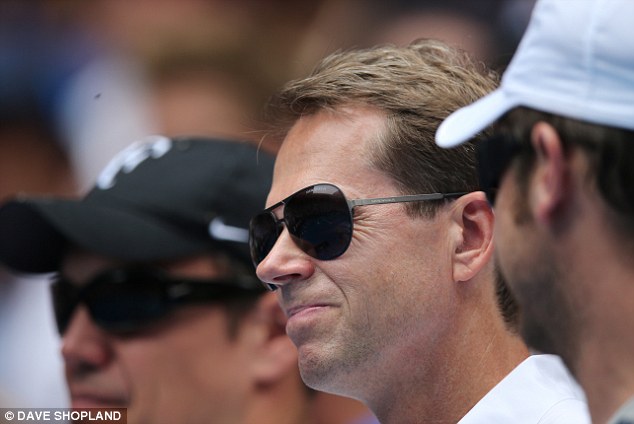 Watching: The coach of Federer, Stefan Edberg, who won the championship in 1985 and 1987, sits courtside